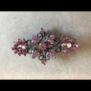 Beautiful Pink Rhinestone Brooch Pin